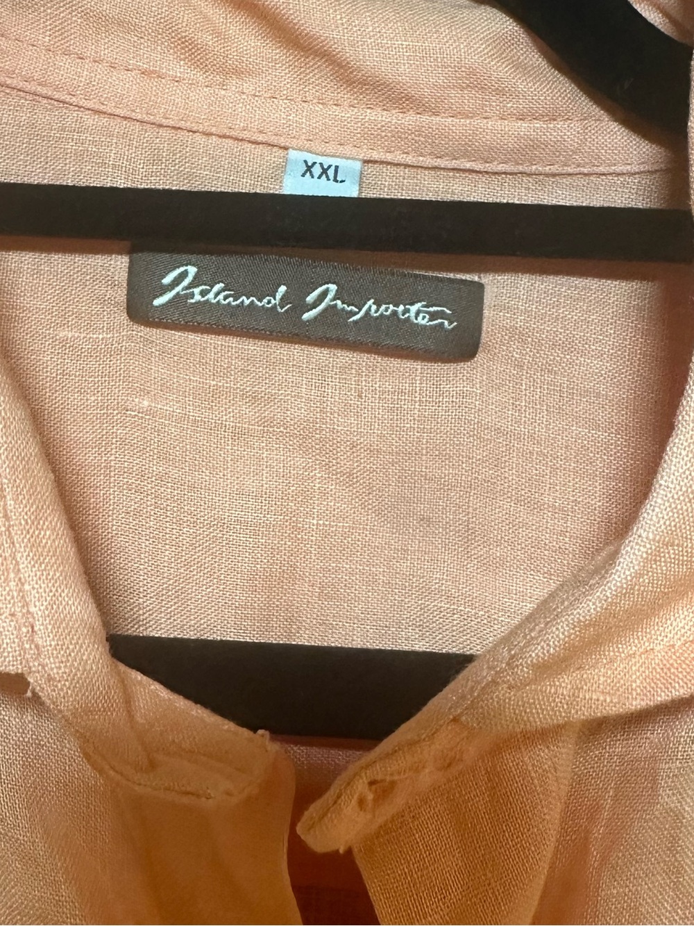 Men’s Peach Linen Long-Sleeve Shirt XXL - Picture 2 of 7
